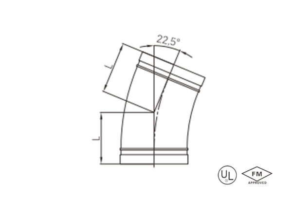 grooved 22.5° elbow