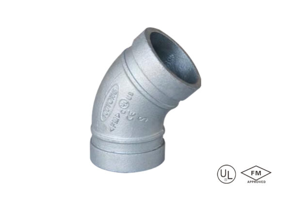 grooved 45° elbow