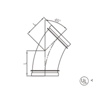 grooved 45° elbow