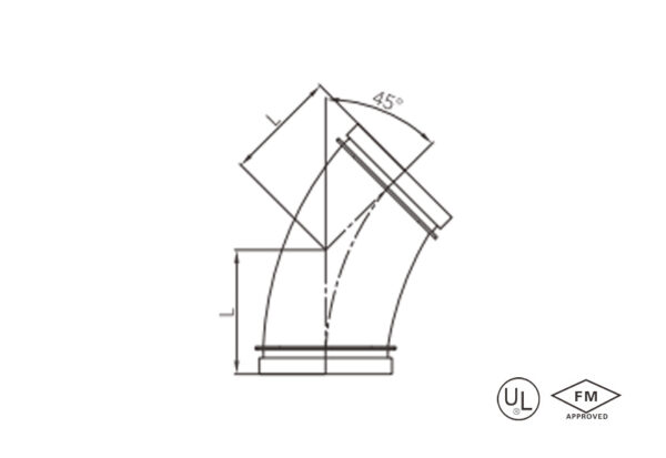 grooved 45° elbow