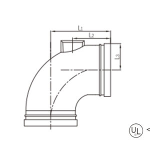 grooved 90° drainage elbow