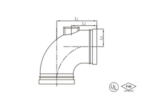grooved 90° drainage elbow