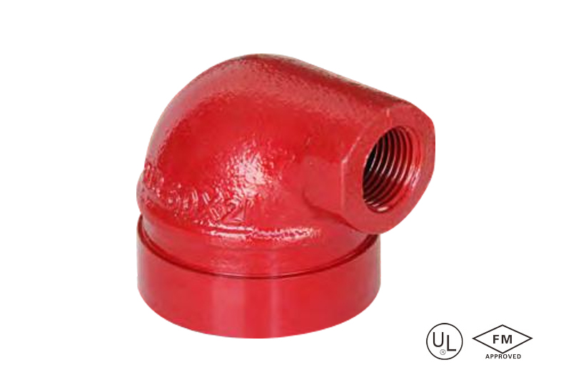 grooved 90° reducing elbow with female threaded outlet