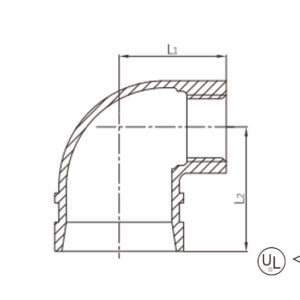 grooved 90° reducing elbow with female threaded outlet