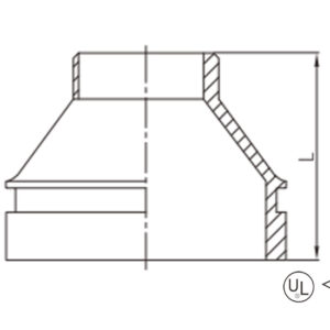 grooved concentric reducer with male threaded outlet