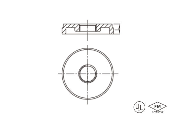 grooved drain cap with concentric hole