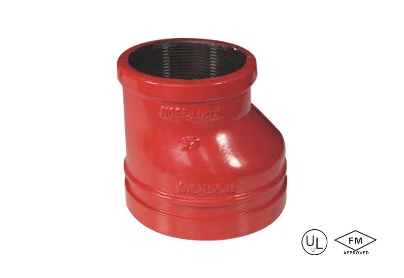 grooved eccentric reducer with female threaded outlet
