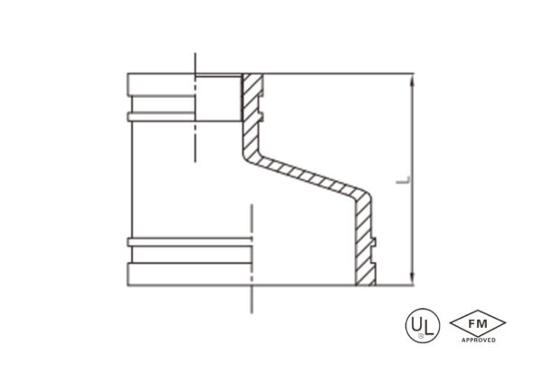 grooved eccentric reducer with female threaded outlet