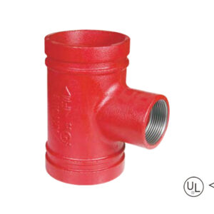 grooved reducing tee with female threaded branch