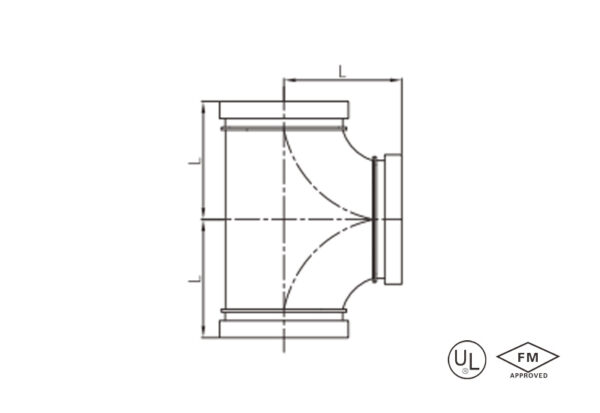 grooved straight tee (equal tee)