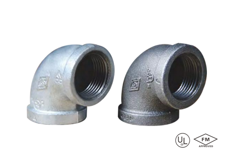 malleable iron 90° straight elbow