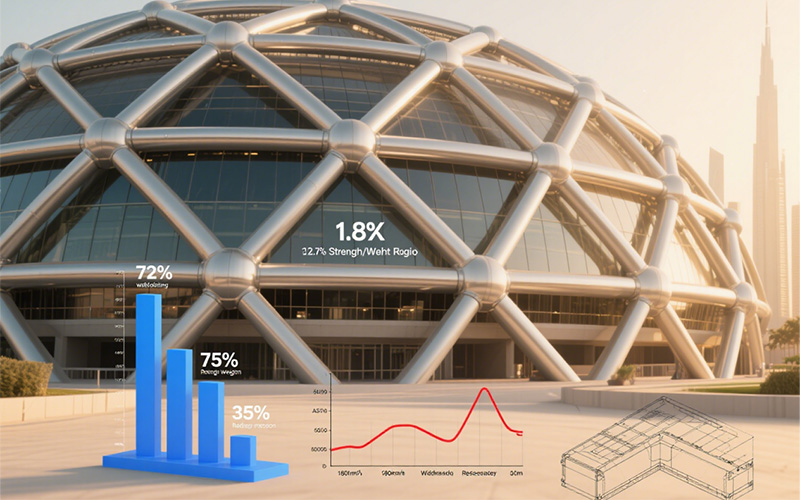 precision engineering redefined dubai's stadium dome construction. banner