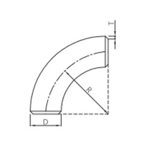butt weld 90° elbow (long radius)