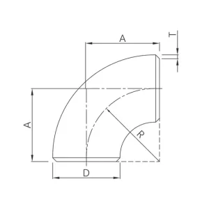 butt weld 90° elbow (long radius)