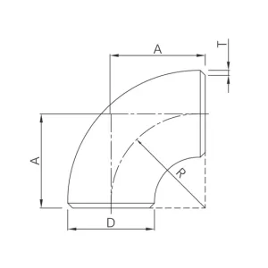 butt weld 90° elbow (short radius)