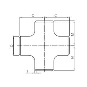 butt weld straight cross (equal cross)