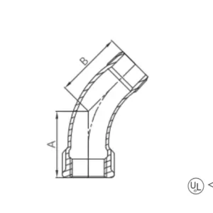 malleable cast iron 45° long sweep bend (copy)