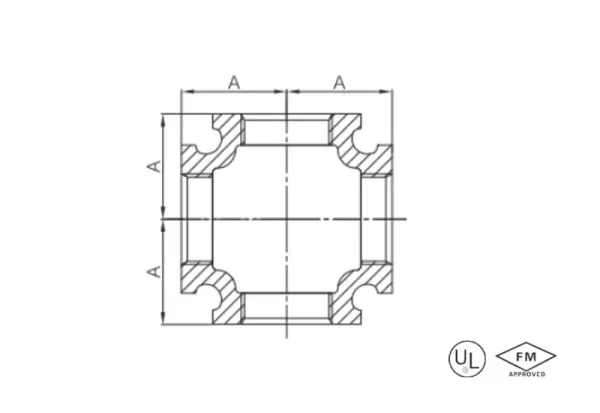 malleable cast iron equal cross