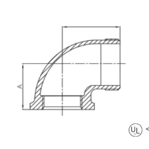 malleable cast iron male and female 90° elbow