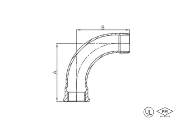 malleable cast iron 90° long sweep bend (copy)