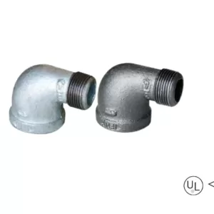malleable cast iron male and female 90° reducing elbow