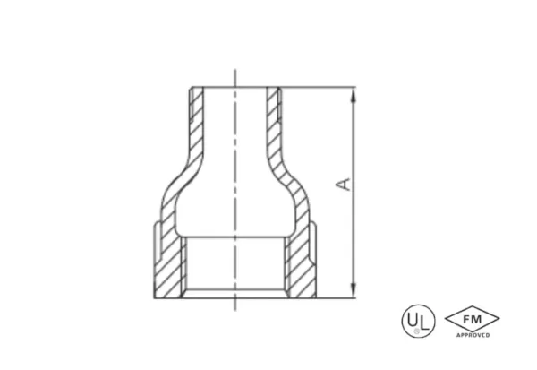malleable cast iron reducing socket (reducing coupling / reducer) (copy)