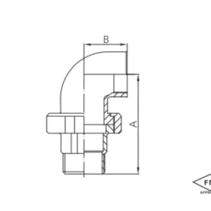 malleable cast iron union elbow (flat / taper seat) (copy)