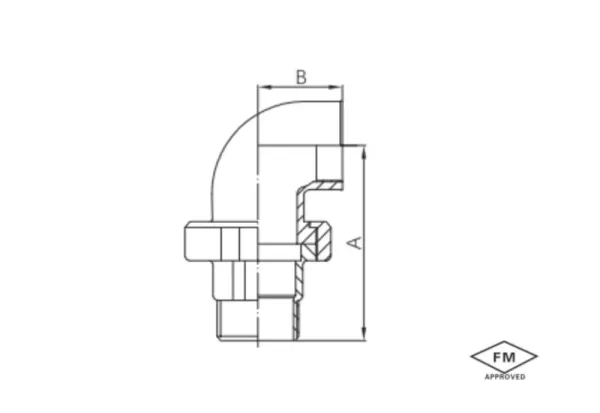 malleable cast iron union elbow (flat / taper seat) (copy)