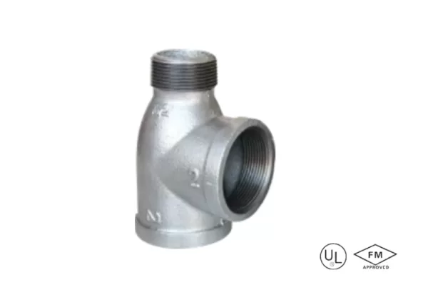 malleable cast iron reducing service tee