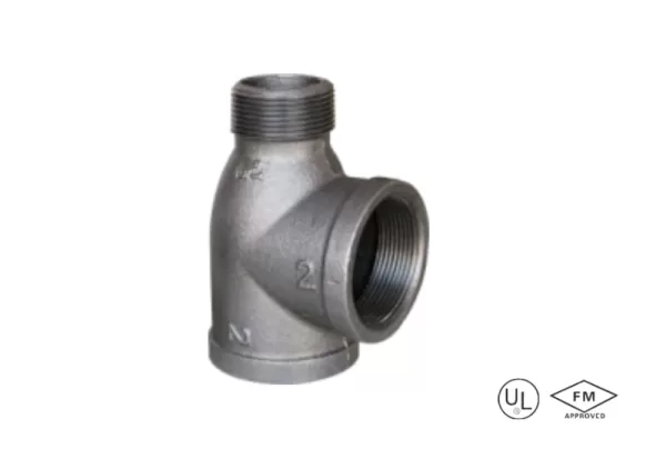 malleable cast iron reducing service tee