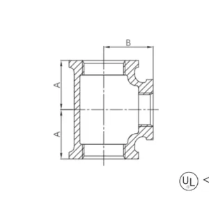 malleable cast iron unequal tee (reducing tee)