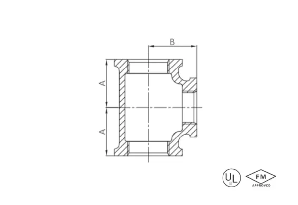 malleable cast iron unequal tee (reducing tee)