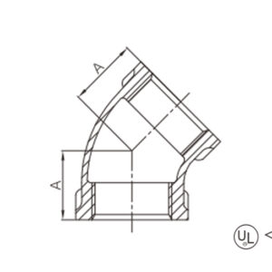 malleable iron 45° straight elbow