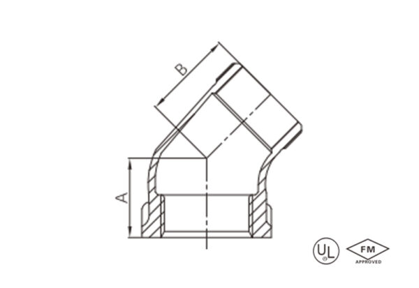 malleable iron 45° straight elbow (copy)