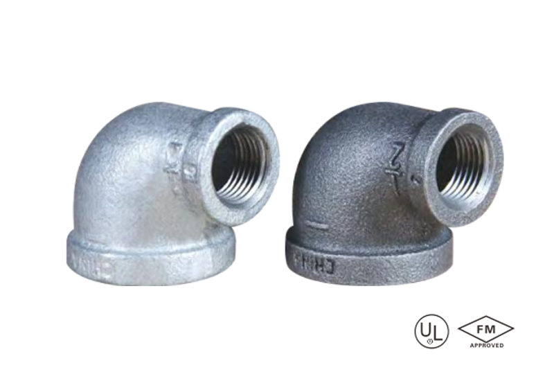 malleable iron 90° reducing elbow