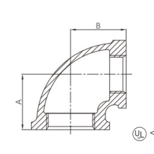 malleable iron 90° reducing elbow