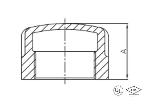 malleable iron cap (recessed)