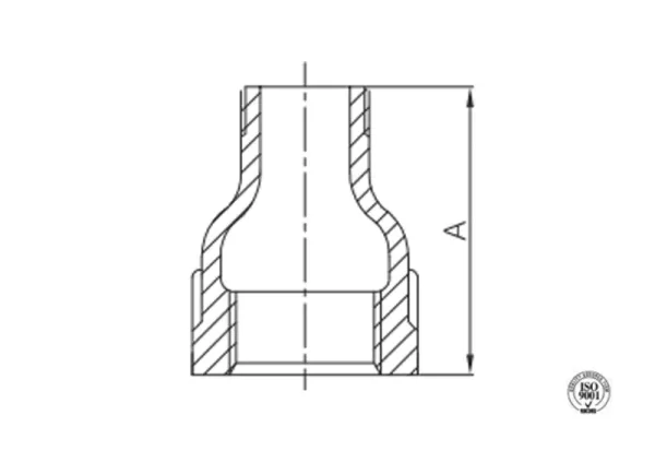 malleable iron male and female reducing socket
