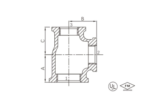 malleable iron reducing tee (bull head tee) (copy)