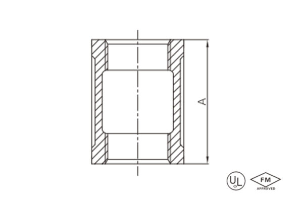 malleable iron straight coupling (socket)