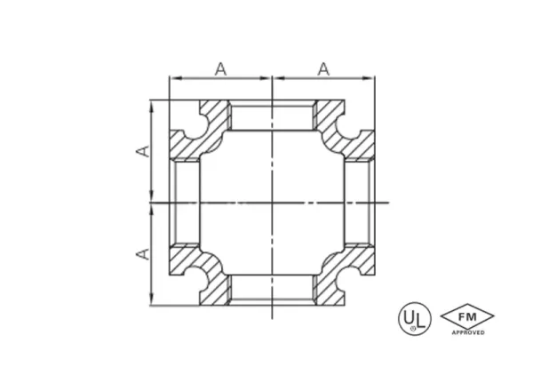 malleable iron straight cross