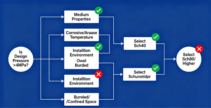 pipe schedule selection flowchart sch40 vs sch80