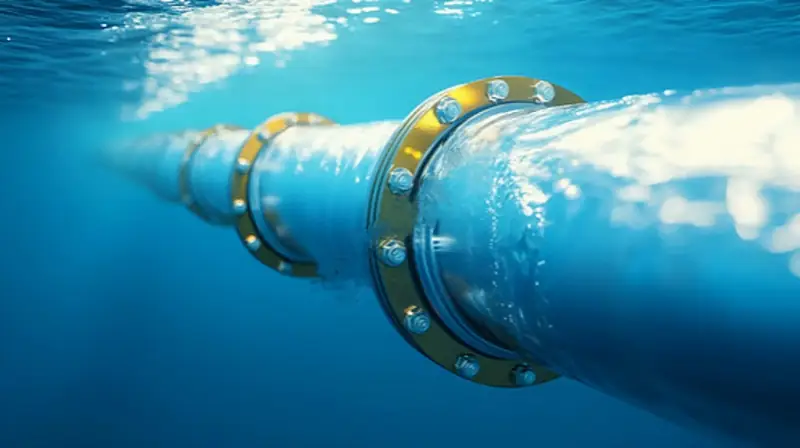 subsea pipeline with flanges underwater
