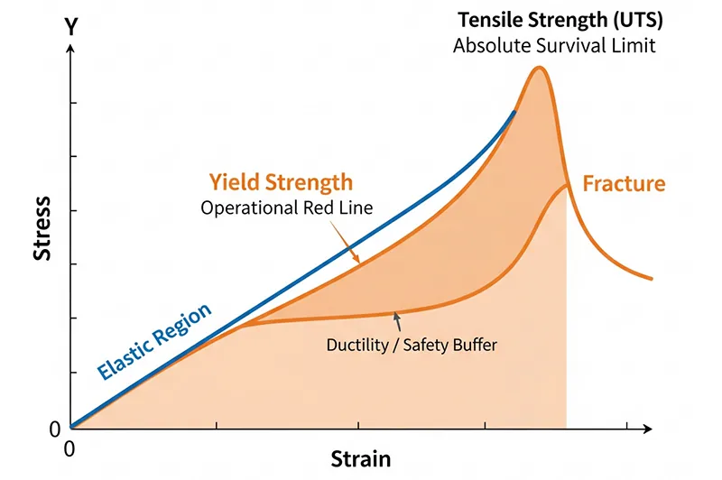 yield strength vs tensile strength diagram