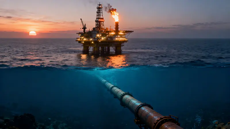 api 2b offshore platform with api 5l subsea pipeline.