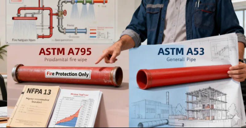 astm a795 vs astm a53 fire sprinkler pipe comparison.