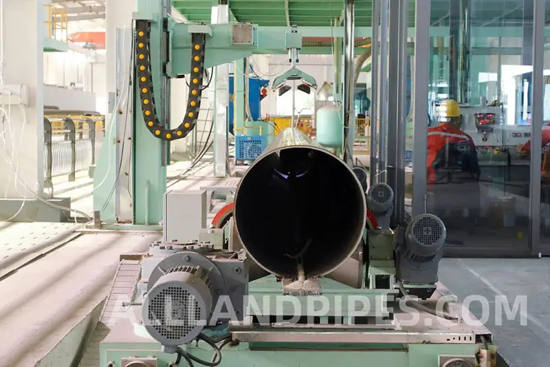large diameter lsaw pipe manufacturing inspection.
