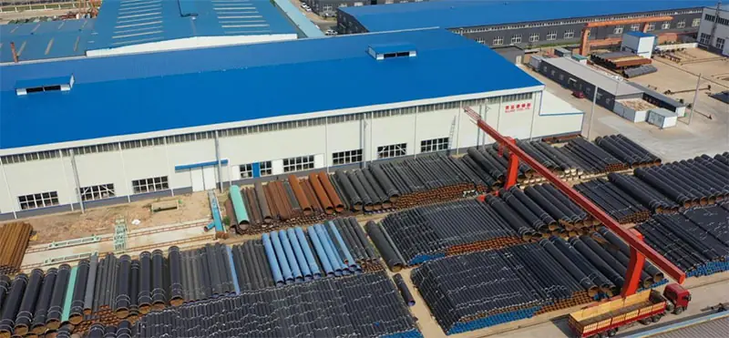 lsaw steel pipe manufacturer china factory stockyard.