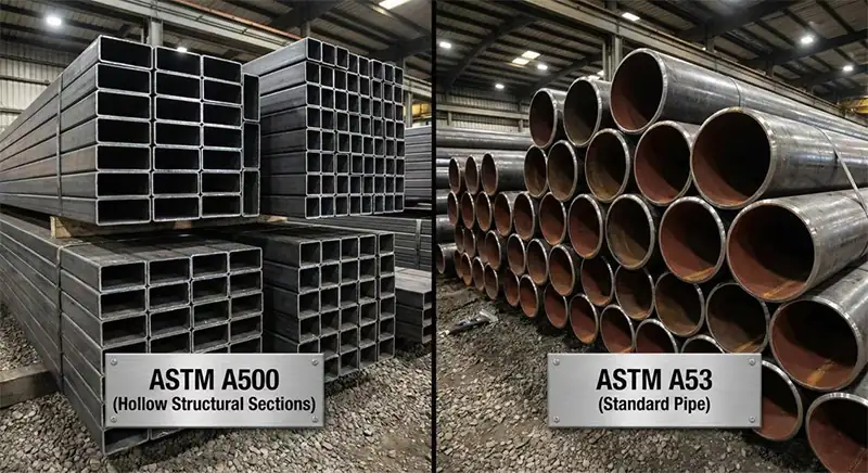 astm a500 structural tubing vs astm a53 pressure pipe comparison.