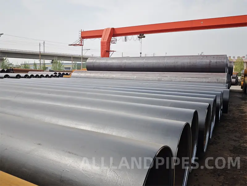 allland large diameter lsaw ssaw steel pipe yard.